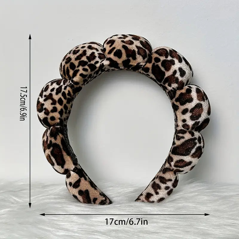 Terry Cloth Headband Leopard Print