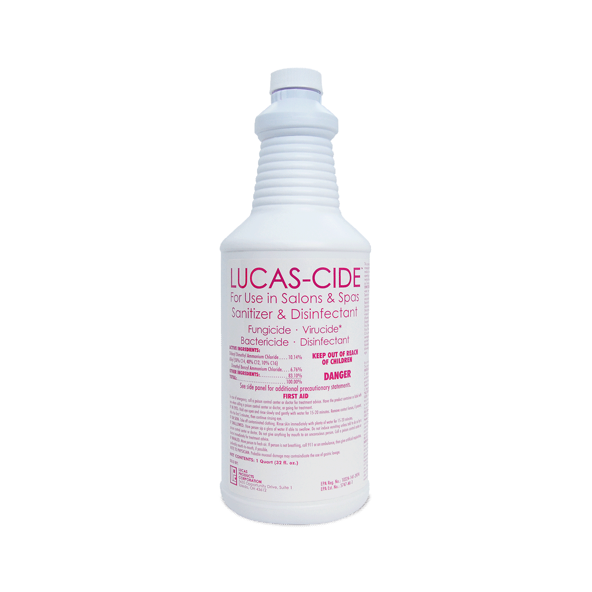 LUCAS - CIDE® Concentrate Disinfectant – Pink 32 oz Quart - Edge Beauty Pro ™️
