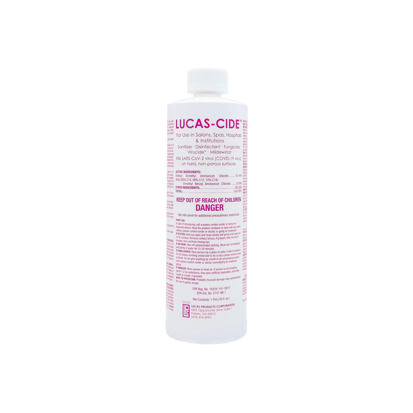 LUCAS - CIDE® Concentrate Disinfectant – Pink 16 oz - Edge Beauty Pro ™️