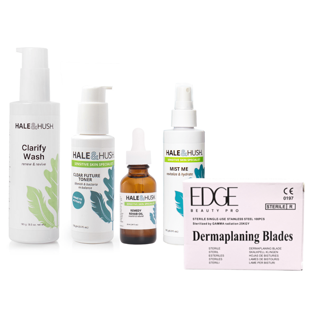 Pro Glow Dermaplaning Kit – Hale & Hush + EDGE Dermaplane Blades - Edge Beauty Pro ™️